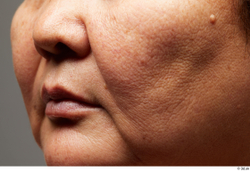 Face Mouth Nose Cheek Skin Woman Asian Overweight Wrinkles Studio photo references